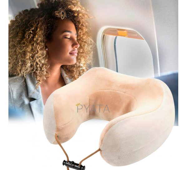 Подушка для массажа шеи U-shaped Massage Pillow Бежевая