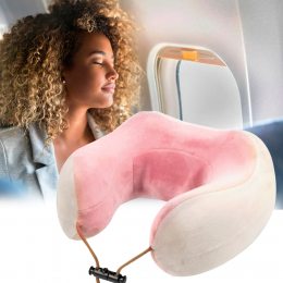 Подушка для масажу шиї U-shaped Massage Pillow Рожева