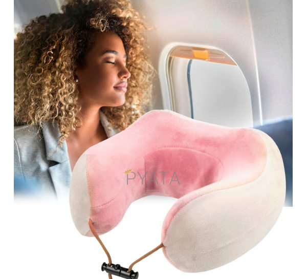 Подушка для масажу шиї U-shaped Massage Pillow Рожева