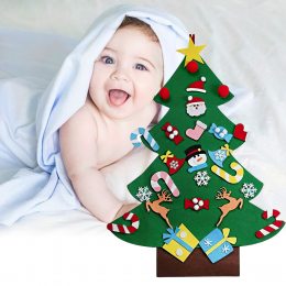Гра "Ялинка з фетру" дитяча новорічна з іграшками на липучці 60 см/HA-79