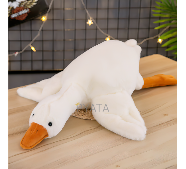 Дитяча м'яка плюшева іграшка подушка-обіймашка Гусак Білий 50 см (В)