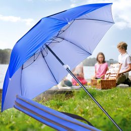 Пляжна складна портативна парасолька з триножкою і кілочками в чохлі діаметр 2м Stenson MH-2712 Синій