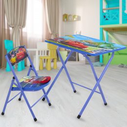 Комплект дитячий письмовий столик-парта зі стільцями "Молнія"