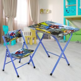 Комплект дитячий письмовий столик-парта зі стільцями "Людина Павук"