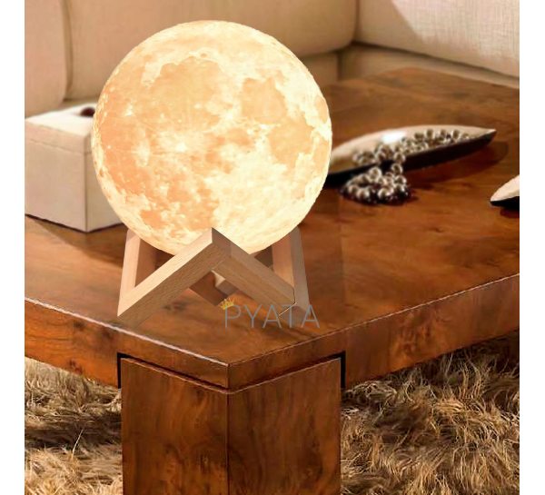 Лампа-нічник космічний "Місяць" Magic 3D Moon Lamp 15 см Біла/205