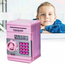 Детский сейф с электронным замком, Number Bank розовый/219
