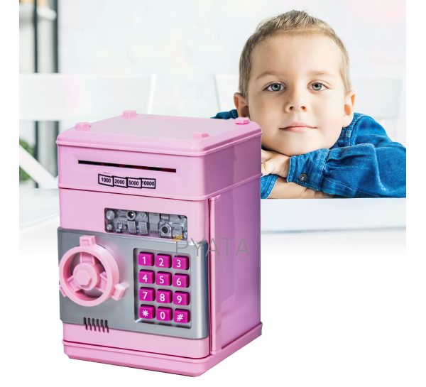 Дитячий сейф з електронним замком, Number Bank рожевий/219