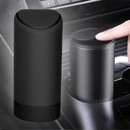 Автомобільне компактне відро для сміття 15х7см TRASH CAN Чорне (В)