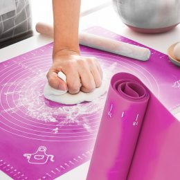 Кондитерський силіконовий килимок для розкочування тіста та випічки 30х40 см Рожевий (237)
