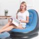 Надувное велюровое кресло-диван с пуфиком AIR SOFA Синий (205)