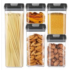 Набор контейнеров для сыпучих Food Storage Container Set 5 емкостей, прозрачные органайзеры, баночки для хранения пищевых продуктов, круп с крышками (205)