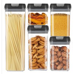 Набір контейнерів для сипучих Food Storage Container Set 5 ємностей, прозорі органайзери, баночки для зберігання харчових продуктів, круп із кришками (205)