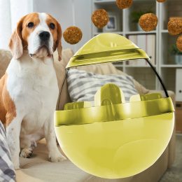 Интерактивная круглая игрушка-кормушка с отверстием для корма для собак 2в1 Eating Sport Салатовая