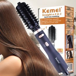 Автоматична фен-щітка гребінець з обертовою насадкою для укладання та завивки волосся з іонізацією Kemei KM-8022 (212)