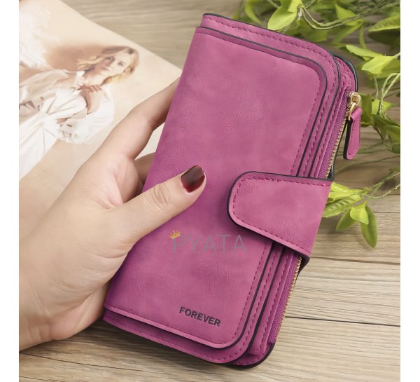 Жіночий замшевий гаманець-клатч Baellerry Forever Рожевий