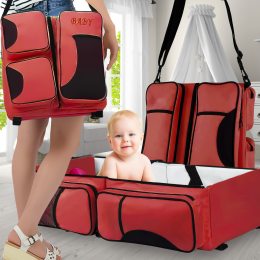 Переносная портативная универсальная сумка-органайзер трансформер для детей Ganen Baby Bed and Bag Красный