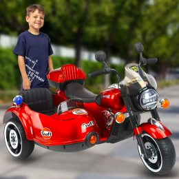 Дитячий електромобіль-мотоцикл зі світломузикою та люлькою на пульті керування MOTO 1916-1(AM-82) Червоний (360T)