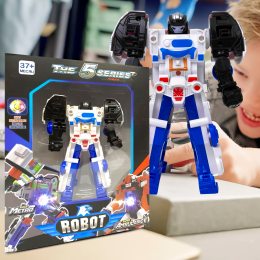 Детская игрушка робот-трансформер "Tobot 5 серия" Бело-синий