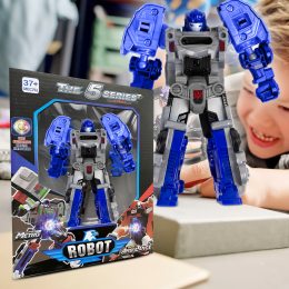 Детская игрушка робот-трансформер "Tobot 5 серия" Сине-серый