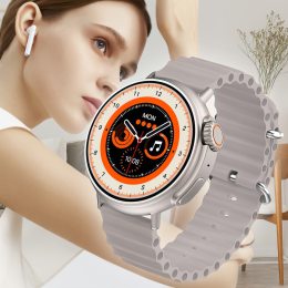Круглий розумний наручний смарт-годинник (відстеження тренувань, аналіз сну, серцевого ритму) Smart V3 Сірі (259)
