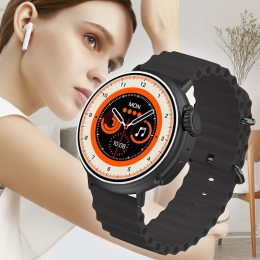 Круглые умные наручные смарт-часы (отслеживание тренировок, анализ сна, сердечного ритма) Smart V3 Черные (259)