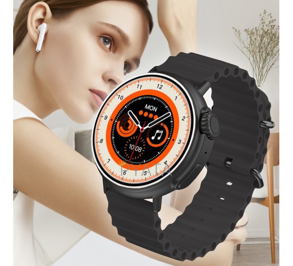 Круглий розумний наручний смарт-годинник (відстеження тренувань, аналіз сну, серцевого ритму) Smart V3 Чорні (259)