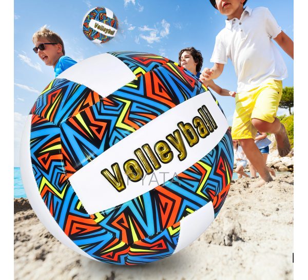Игровой волейбольный мяч для игры в волейбол официальный размер MS 3627 Оранжево-голубой (IGR24)