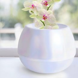 Горщик для орхідей "Сфера" 16х12 см 0,5л ⌀ 10 см біла перлина/116008/2469