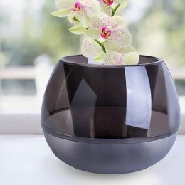 Горщик для орхідей "Сфера" 16х12 см 0,5 л ⌀ 10 см коричневий прозорий/116008/2469