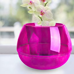 Горшок для орхидей "Сфера" 16х12 см 0,5л ⌀ 10 см малиновый прозрачный/116008/2469