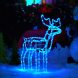 Новогодняя светящиеся светодиодная фигура из гирлянд дюралайта "Новогодний олень" крутится голова 88 х 116 см Большой Синий