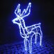 Новогодняя светящиеся светодиодная фигура из гирлянд дюралайта "Новогодний олень" крутится голова 88 х 116 см Большой Синий