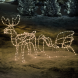 Новогодняя светящиеся светодиодная фигура из гирлянд дюралайта "Новогодний олень с санями" Желтый