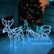 Новорічна світлодіодна фігура з гірлянд дюралайту "Новорічний олень з санями" Синій