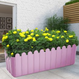 Пластиковий балконний вазон для квітів зі вставкою "Парканчик 49х16,5 см 5,5 л Рожевий (2469)