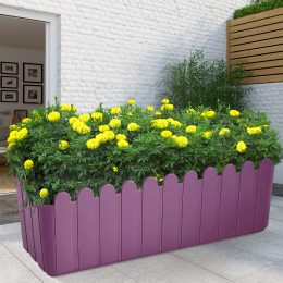 Пластиковый балконный вазон горшок для цветов со вставкой "Парканчик 49х16,5 см 5,5 л Фиолетовый (2469)