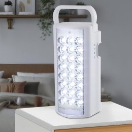 Переносной аккумуляторный светодиодный LED фонарь-пауэрбанк с функцией зарядки Almina 2606L 220V Белый