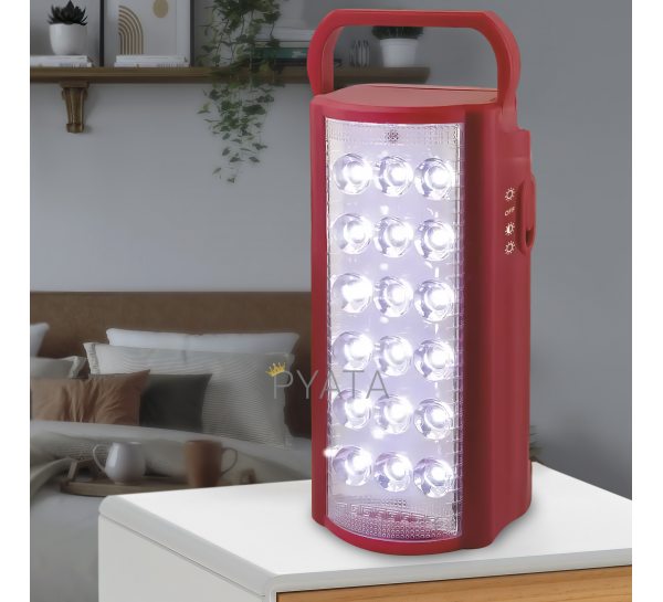 Переносной аккумуляторный светодиодный LED фонарь-пауэрбанк с функцией зарядки Almina 2606L 220V Красный
