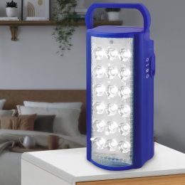 Переносной аккумуляторный светодиодный LED фонарь-пауэрбанк с функцией зарядки Almina 2606L 220V Синий