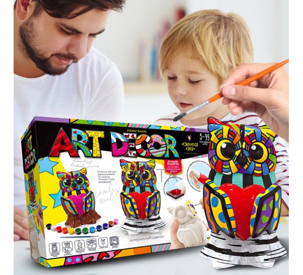 Детский набор для творчества раскраска из гипса Danko Toys сова "Art Decor" Сова (IGR24)
