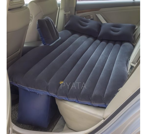 Надувной автомобильный матрас на заднее сиденье с подушками Car mattress Синий (626)