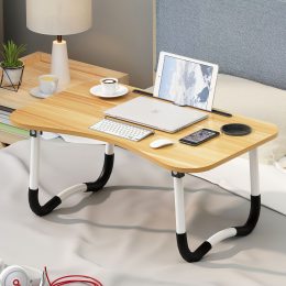 Розкладний дерев'яний столик для сніданків та ноутбука з підставкою для телефону/планшета (626)