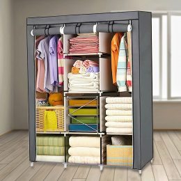 Шкаф тканевый storage wardrobe 88130 серый