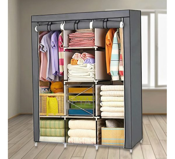 Шкаф тканевый storage wardrobe 88130 серый