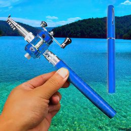 Карманная удочка - ручка Fishing Rod in Pen case Синяя