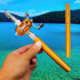 Карманная удочка - ручка Fishing Rod in Pen case Золотая