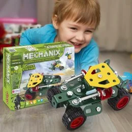 Детский игровой набор металлический конструктор машинка "MECHANIX" Военные 95 элементов/ 9 моделей (02011) (SB)