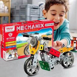 Дитячий ігровий набір металевий конструктор "MECHANIX Мотоцикли 155 елементів/ 14 моделей (01008) (SB)