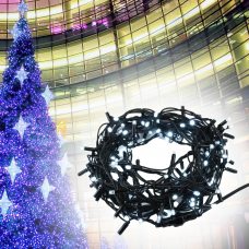 Новогодняя гирлянда черный провод XMAS Белый нить 500 LED (32 метра)/2024