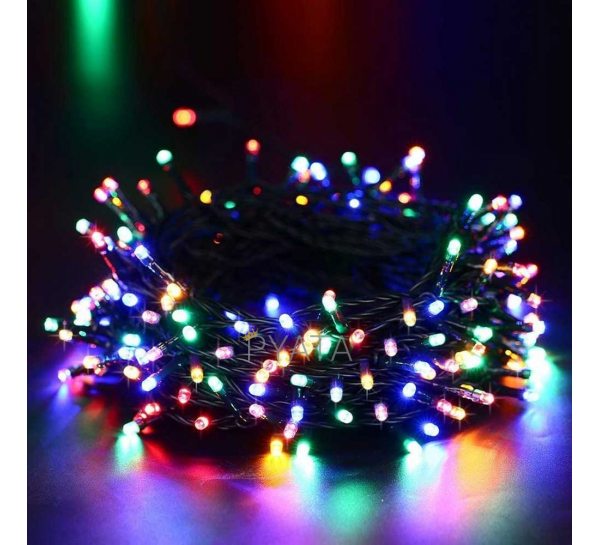 Гірлянда чорний дріт XMAS Мульти нитка 500 LED (32 метри)/2024